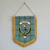 MacInnes Ancient Tartan Crest Wall Hanging Banner - Wood Pole